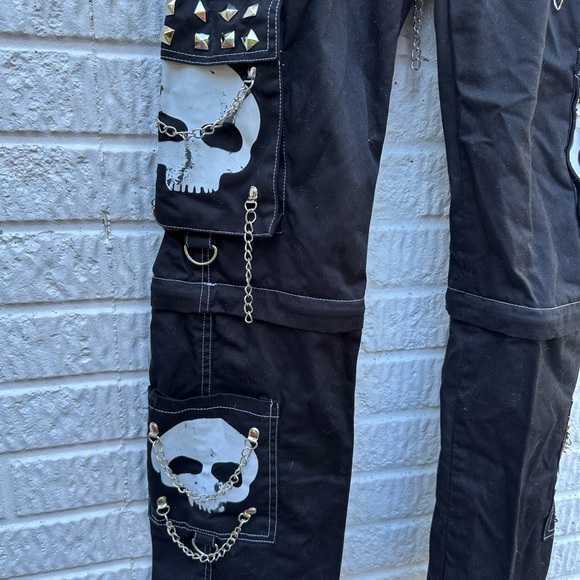 Gothic Cargo Style Skull Print Pants Size M - Picture 8 of 10